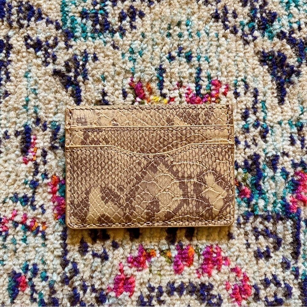 Universal Thread Snake Print Card Holder Wallet Neutral Faux Leather 4 Slots